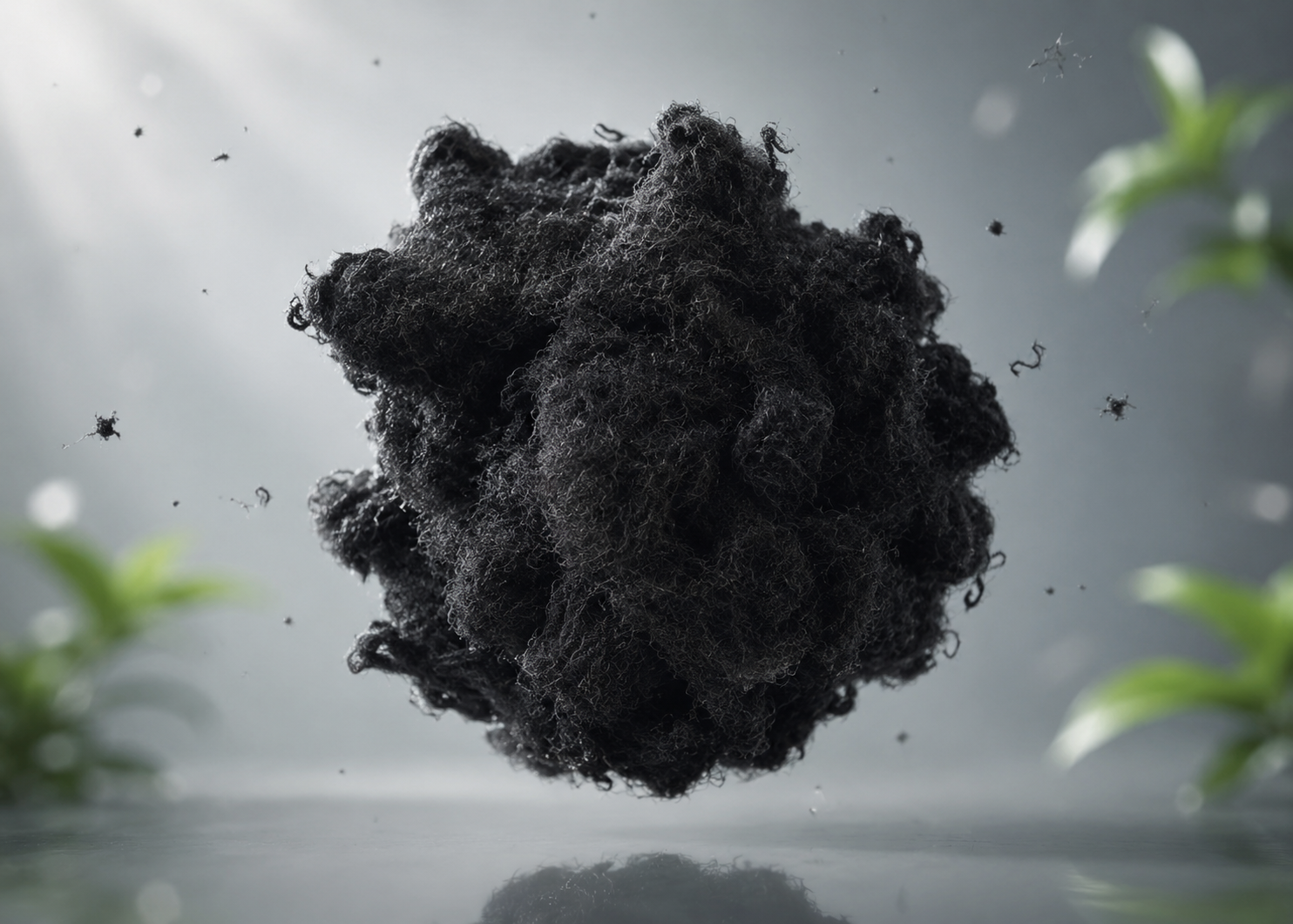 Recycled Polyester Staple Fiber – Triangle (TBL), Raw Black (Grade A)