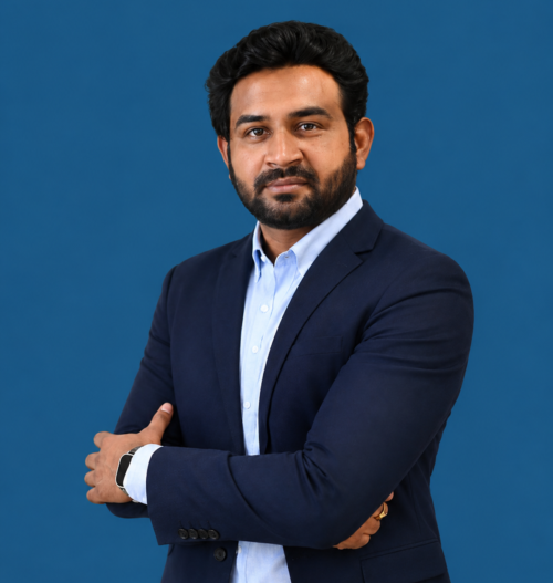 Professional business portrait in blue suit 1
